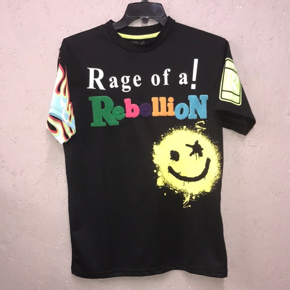 Rage of a Rebellion Drip Drip Smiley Face Tee GUC M - Picture 1 of 3